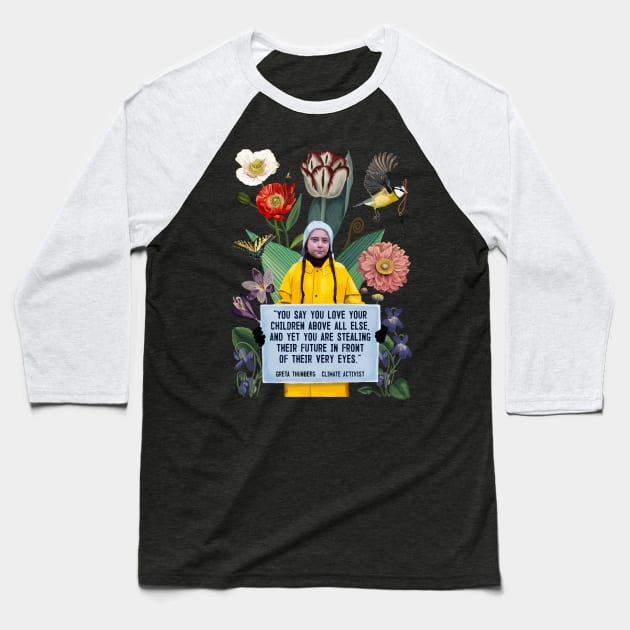 Greta Thunberg - Climate Activist Baseball T-Shirt by BrookeFischerArt